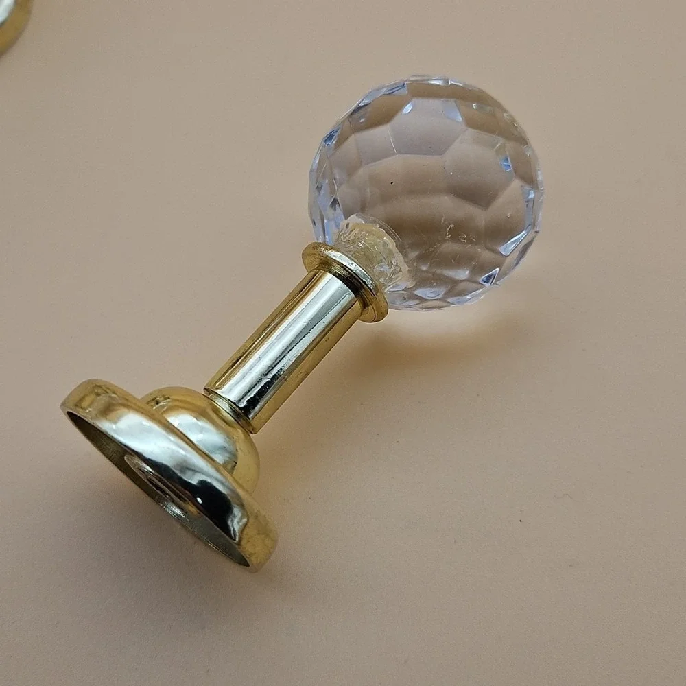 Lot Of 11 Vintage Crystal‎ Ball Drawer Pulls Gold Kitchen Cabinet Hardware